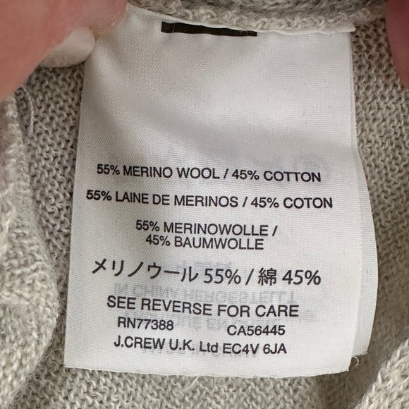 J.Crew Merino Wool‑Blend V‑Neck Sweater in Marled Gray— Women's Small - Picture 5 of 7